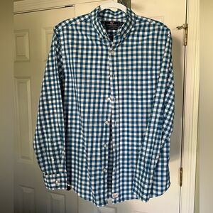 Vineyard Vines Slim fit cotton Murray shirt. Blue/White gingham. Men sz M